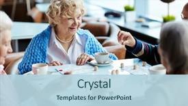  Presentation with fragrant - Amazing slide set having game - group of four senior people backdrop and a light blue colored foreground