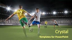  Presentation with soccer - Theme with game - hot moments of soccer match background and a tawny brown colored foreground
