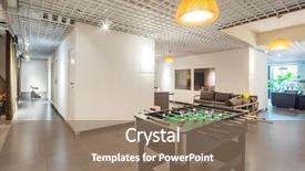  Presentation with living room - Slide set enhanced with game - table football in modern living background and a coral colored foreground