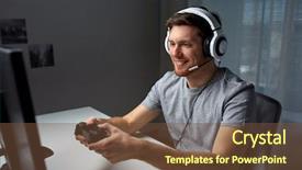  Presentation with live video streaming - Presentation theme having game at home and streaming background and a tawny brown colored foreground