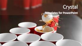  Presentation with beer pong table - Presentation having game beer pong on table background and a tawny brown colored foreground