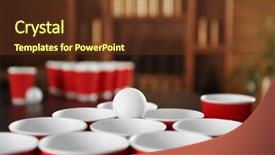  Presentation with beer pong table - Presentation enhanced with game beer pong on table background and a  colored foreground