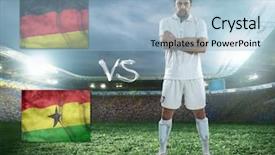  Presentation with ghana - Theme having game between germany and ghana background and a light blue colored foreground