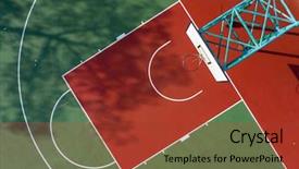  Presentation with basketball court - Presentation theme with top view of basketball court background and a red colored foreground