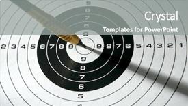  Presentation with target - Cool new presentation design with game board circle - black and white target backdrop and a gray colored foreground