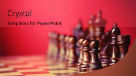  Presentation with strategic planning - Slide set enhanced with game board on red background and a red colored foreground