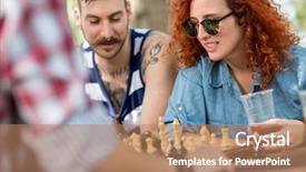  Presentation with hair corporate female - Amazing PPT layouts having game board - curly ginger haired female plays backdrop and a coral colored foreground