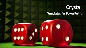  Presentation with green - Slides with game chance - 2 red dice background and a black colored foreground