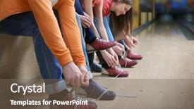  Presentation with young people in the club - Presentation theme enhanced with game change - group of young people changing background and a violet colored foreground