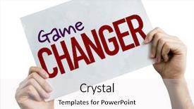  Presentation with game changer - Colorful theme enhanced with game changer placard isolated backdrop and a white colored foreground