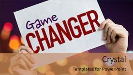  Presentation with game changer - Beautiful PPT theme featuring game changer placard with night backdrop and a coral colored foreground