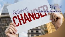  Presentation with urban - Cool new presentation design with game changer placard with urban backdrop and a light blue colored foreground