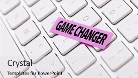  Presentation with game changer - Audience pleasing PPT theme consisting of game changer backdrop and a light gray colored foreground