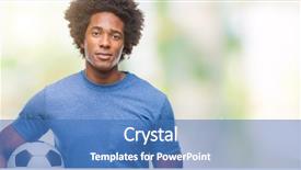  Presentation with grunge american football field - Presentation theme consisting of game clue - afro american man holding football background and a teal colored foreground