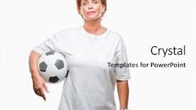  Presentation with smart - Amazing slides having game clue - atrractive senior caucasian redhead woman backdrop and a  colored foreground