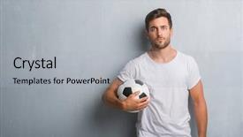  Presentation with grey - Amazing slides having game clue - handsome young man over grey backdrop and a light gray colored foreground