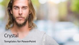  Presentation with horse hair - Theme consisting of game clue - young handsome man with long background and a light gray colored foreground