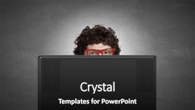  Presentation with person looking out in nature - Presentation design enhanced with gaming computer - young man looking out above background and a dark gray colored foreground