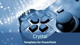  Presentation with controller - Colorful theme enhanced with game controller and blue light backdrop and a ocean colored foreground