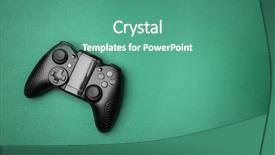  Presentation with video game addiction - Presentation theme having game controller on color background background and a  colored foreground