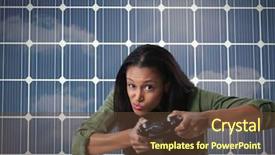  Presentation with computer vision abstract digital eye - Audience pleasing presentation consisting of game controller with squares background backdrop and a tawny brown colored foreground