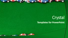  Presentation with gambling - PPT theme consisting of game design - colorful gambling chips on green background and a dark gray colored foreground