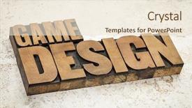  Presentation with wood type design - Cool new slides with game design text in vintage backdrop and a lemonade colored foreground