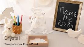  Presentation with baby shower - PPT theme with  background and a  colored foreground