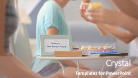  Presentation with taste - PPT theme having game guess taste for baby background and a coral colored foreground