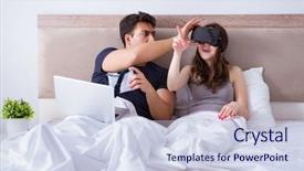  Presentation with husband and wife - Slides having game menu - wife and husband with virtual background and a  colored foreground