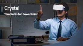  Presentation with starry night of vincent van gogh - Cool new presentation theme with game menu - young male architect working night backdrop and a  colored foreground