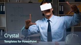  Presentation with game and movie night - Audience pleasing theme consisting of game menu - young male architect working night backdrop and a  colored foreground