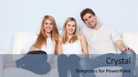  Presentation with group - Cool new PPT theme with game night - group of young people backdrop and a  colored foreground