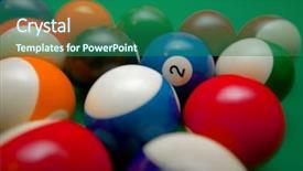  Presentation with billards pool table ready - Colorful theme enhanced with game night - pool table beginning closeup backdrop and a ocean colored foreground