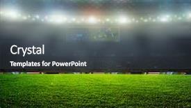  Presentation with football stadium - Audience pleasing presentation design consisting of game night - stadium abstract football backdrop and a dark gray colored foreground