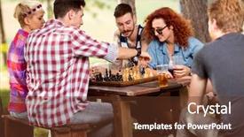 Presentation with game ticket - Presentation consisting of game of chess in progress background and a tawny brown colored foreground