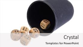  Presentation with brown sugar isolated on white - Colorful slides enhanced with game of dice isolated backdrop and a white colored foreground