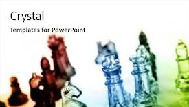  Presentation with chess pieces - Slide deck consisting of game of glass chess pieces background and a white colored foreground