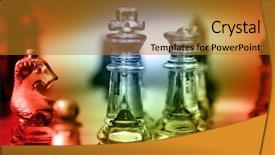  Presentation with chess pieces - Cool new PPT layouts with game of glass chess pieces backdrop and a gold colored foreground