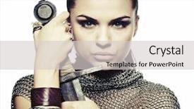  Presentation with game thrones - Colorful presentation theme enhanced with women war - game of thrones backdrop and a soft green colored foreground