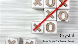  Presentation with tic tac toe - Audience pleasing slides consisting of game of tic tac toe backdrop and a light gray colored foreground