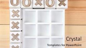  Presentation with tic tac toe - Amazing slides having game of tic tac toe backdrop and a white colored foreground