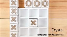  Presentation with tic tac toe - Cool new slide set with game of tic tac toe backdrop and a lemonade colored foreground