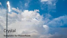  Presentation with football lights - Audience pleasing slide set consisting of game on a friday night backdrop and a light gray colored foreground