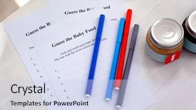  Presentation with baby shower - Amazing slide deck having game on baby shower party backdrop and a sky blue colored foreground