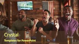  Presentation with sports bar sports bar - Amazing slide deck having game on screen in sports backdrop and a tawny brown colored foreground