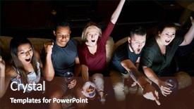  Presentation with game and movie night - Slide deck enhanced with game on tv at night background and a tawny brown colored foreground