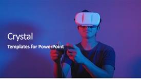  Presentation with video game - PPT layouts having game on vr under red background and a  colored foreground