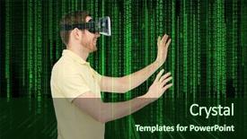  Presentation with programming - Cool new presentation theme with game over binary code numbers backdrop and a forest green colored foreground