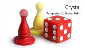  Presentation with game - Presentation design featuring game pieces and dice background and a white colored foreground